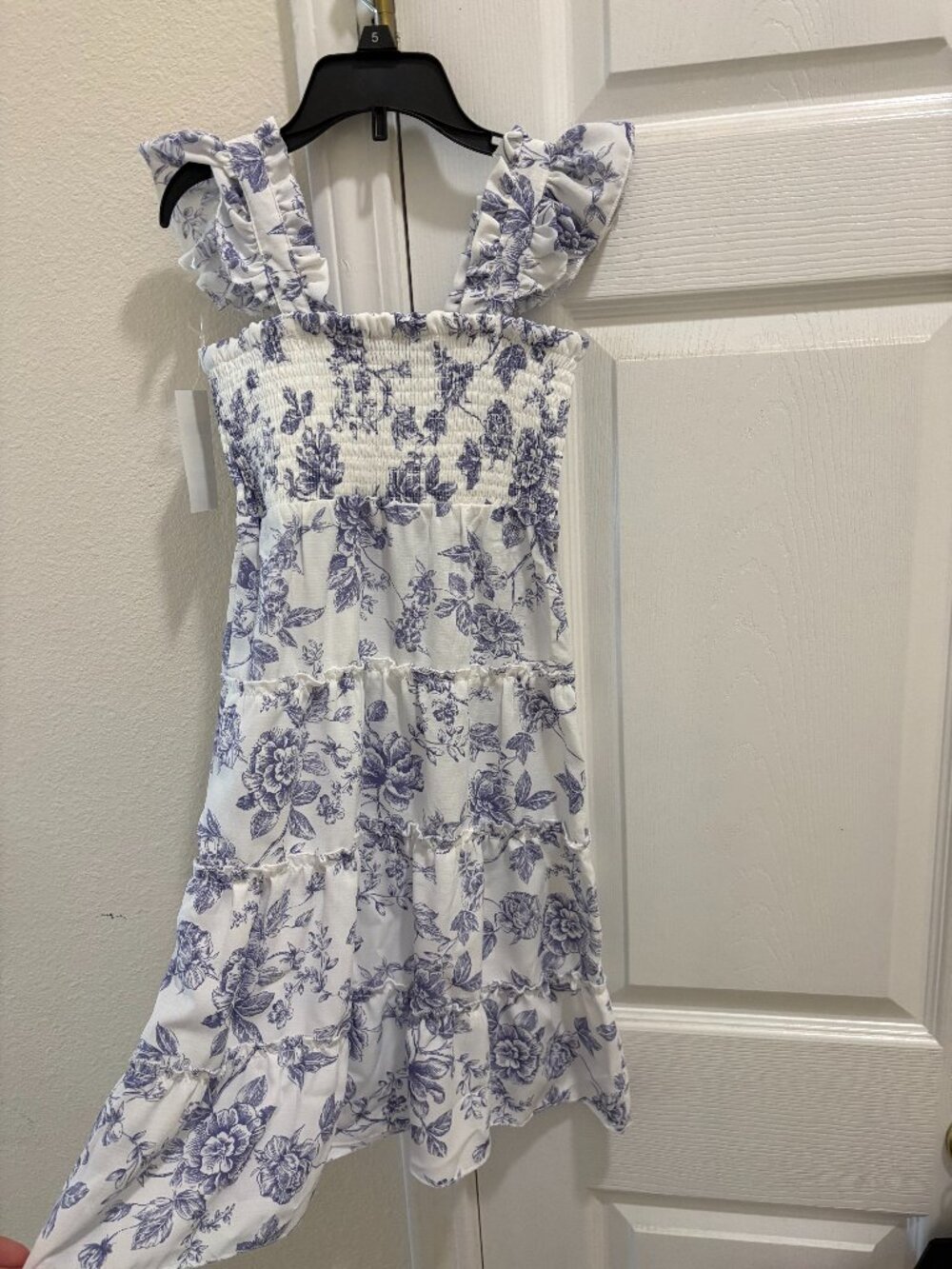 Little Girl's Sundress Blue & White Floral, New with Tags